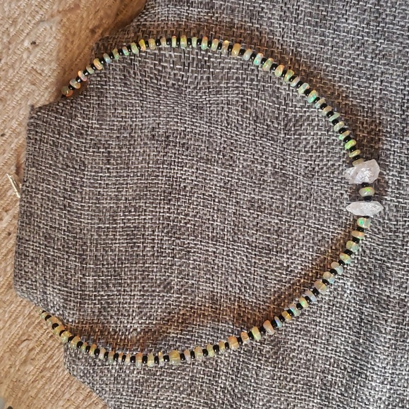 Aaa natural Ethiopian opal /925 and Herkimer diamond - Picture 5 of 8